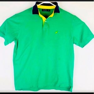 Nautica Mens green Medium short sleeve polo